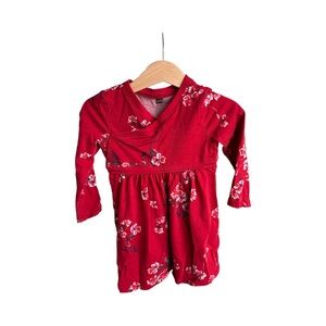 Tea Collection Red Floral Long Sleeve Dress 18-24 Months